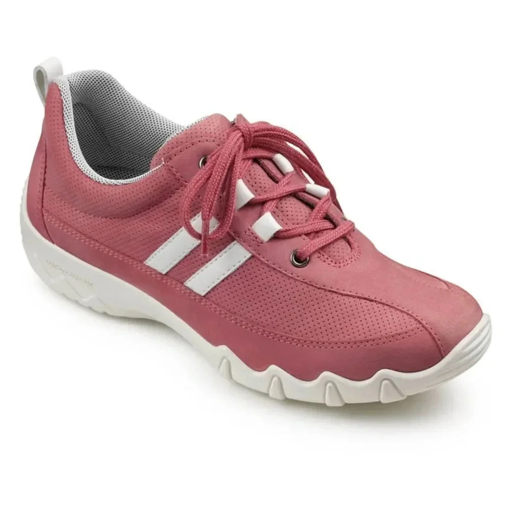 Nwot Hotter Leanne Pink Confort Concept Leather Lace Up Sneakers - Picture 1 of 10